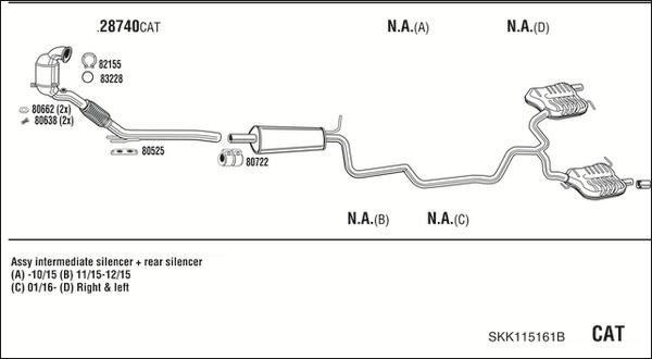 Walker SKK115161B - Impianto gas scarico www.autoricambit.com