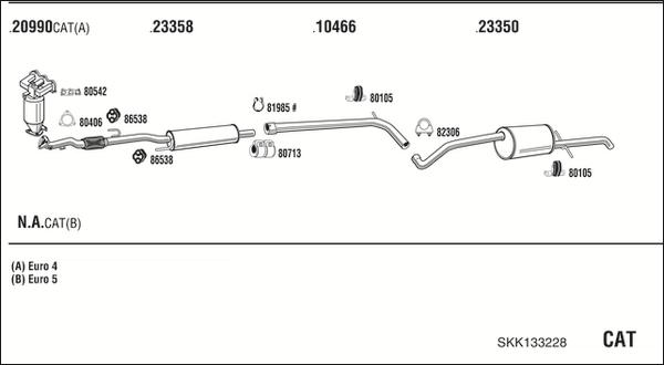 Walker SKK133228 - Impianto gas scarico www.autoricambit.com