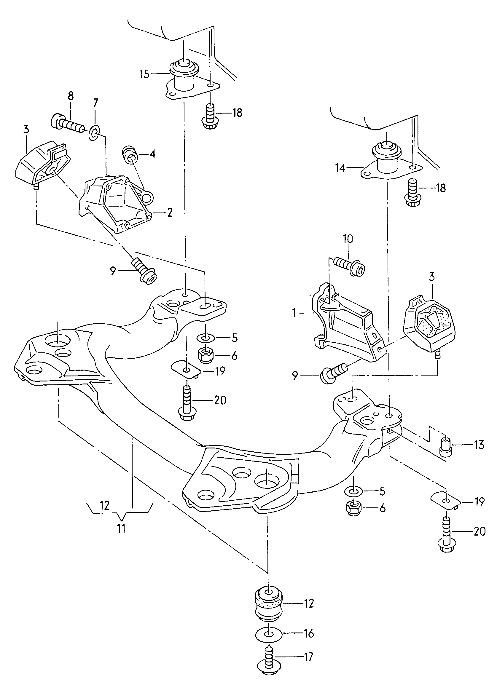 VAG 4A0 399 420 E - Sospensione, Motore www.autoricambit.com