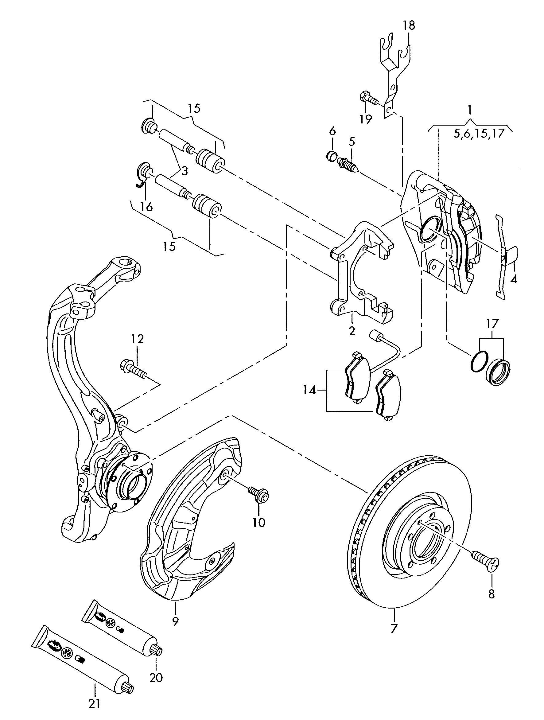 VAG 4F0 615 125 - Supporto, Pinza freno www.autoricambit.com