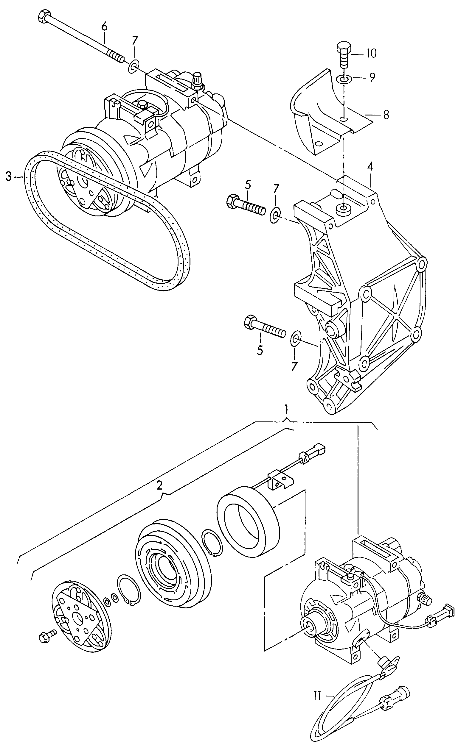 VW 8D0260805MX - A/C compressor with electro-magnetic coupling www.autoricambit.com