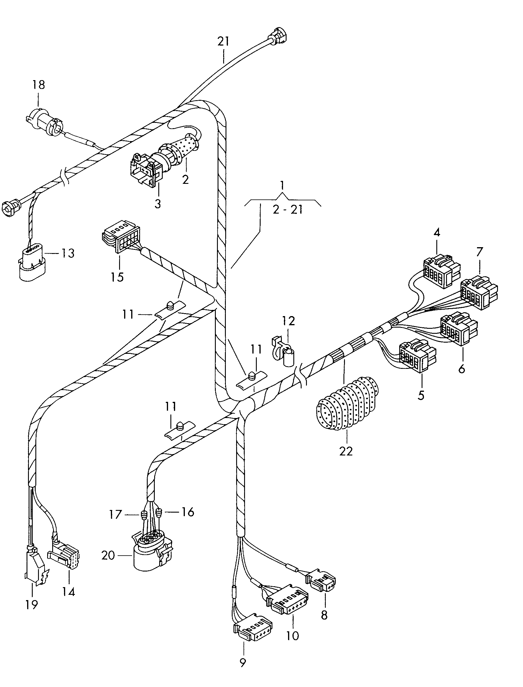 VW 1J0 973 703 - Kit riparazione, Fascio cavi www.autoricambit.com