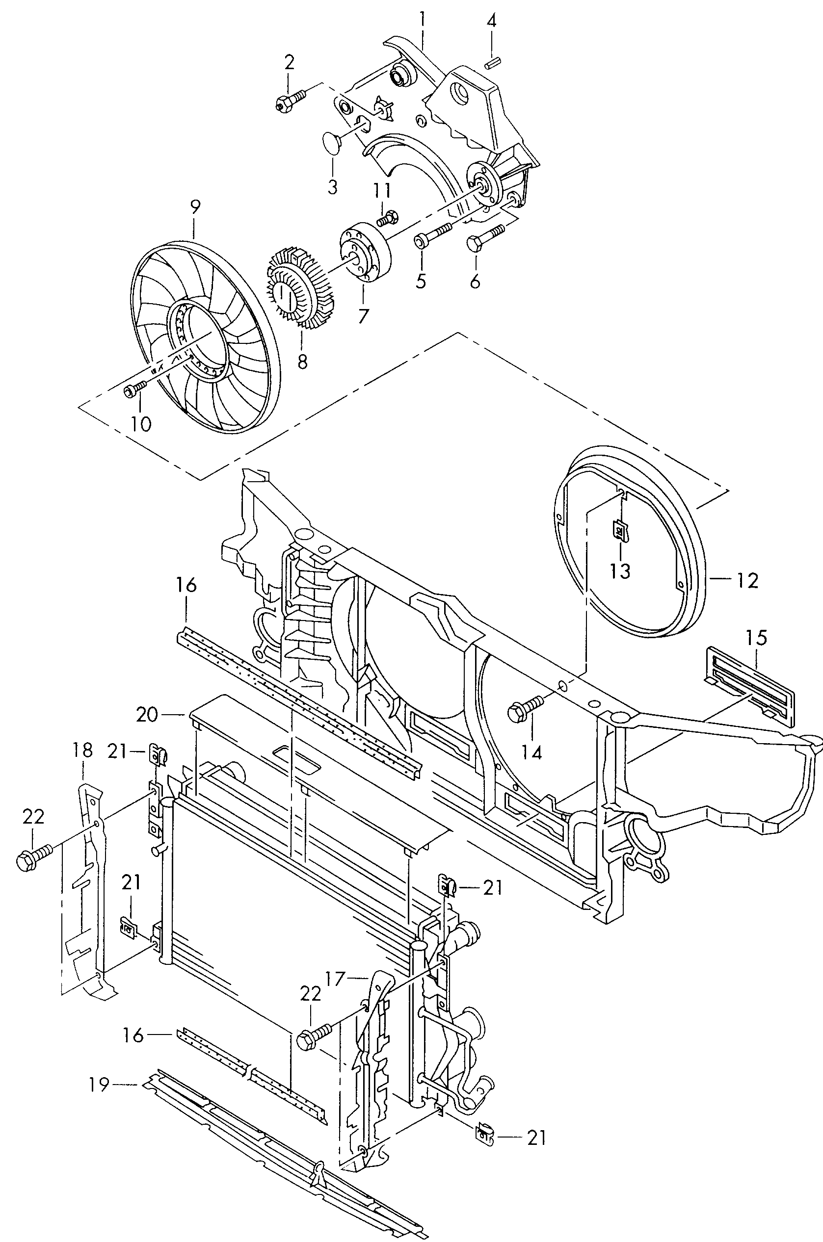 VAG 059 121 350 H - Giunto di collegamento, Ventilatore radiatore www.autoricambit.com