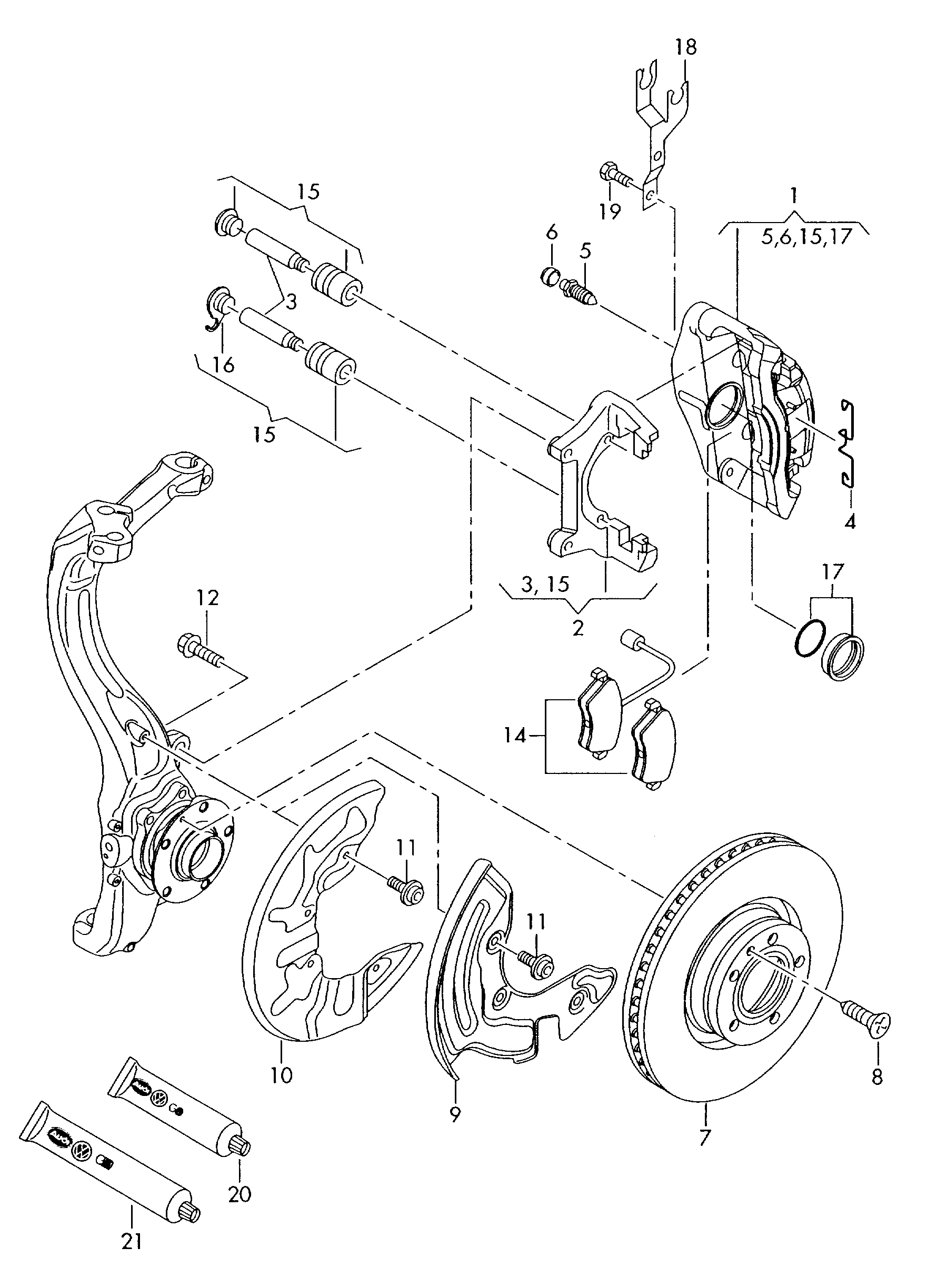 VAG 4B0 615 123 A - Pinza freno www.autoricambit.com