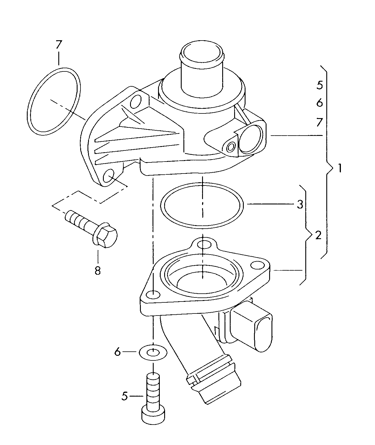 VW 06B 121 111 K - Termostato, Refrigerante www.autoricambit.com