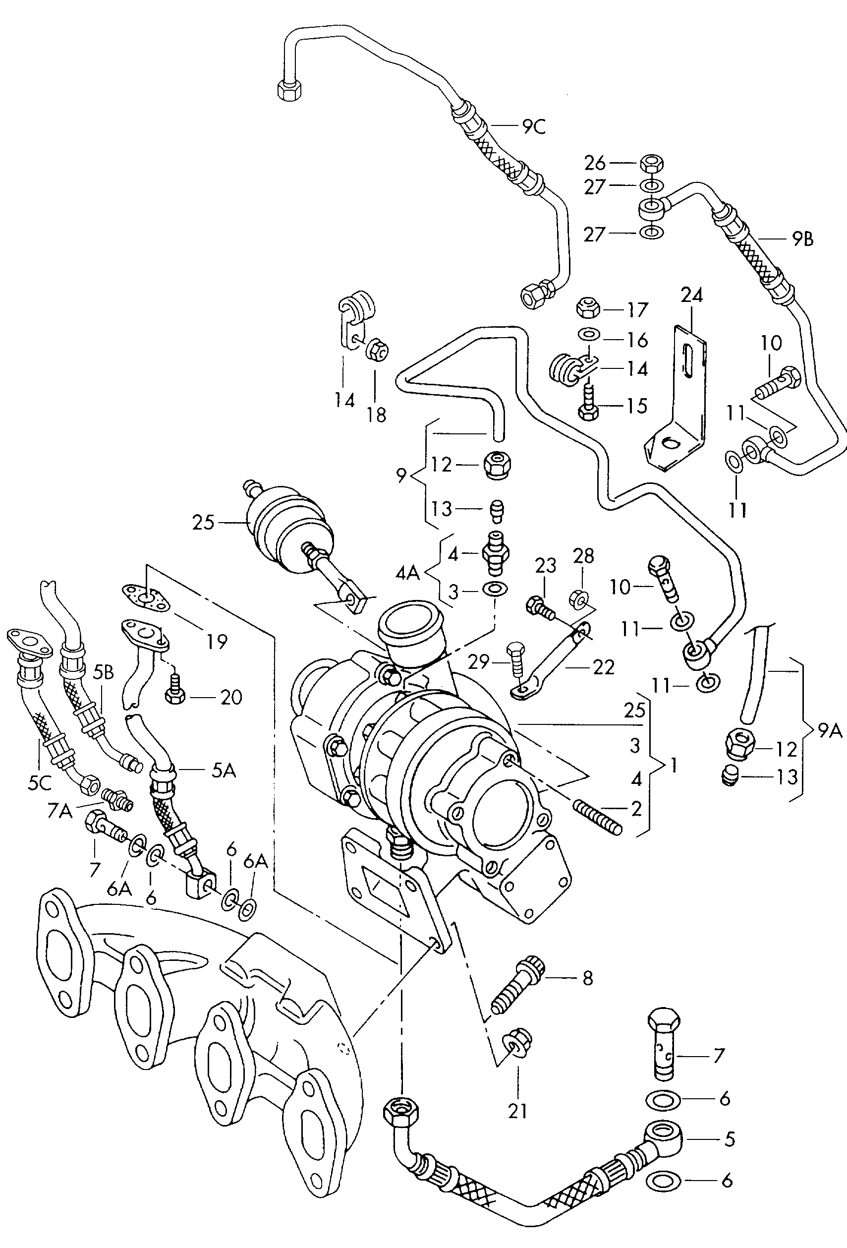 VW 028145771AB - Tubo olio, Compressore www.autoricambit.com