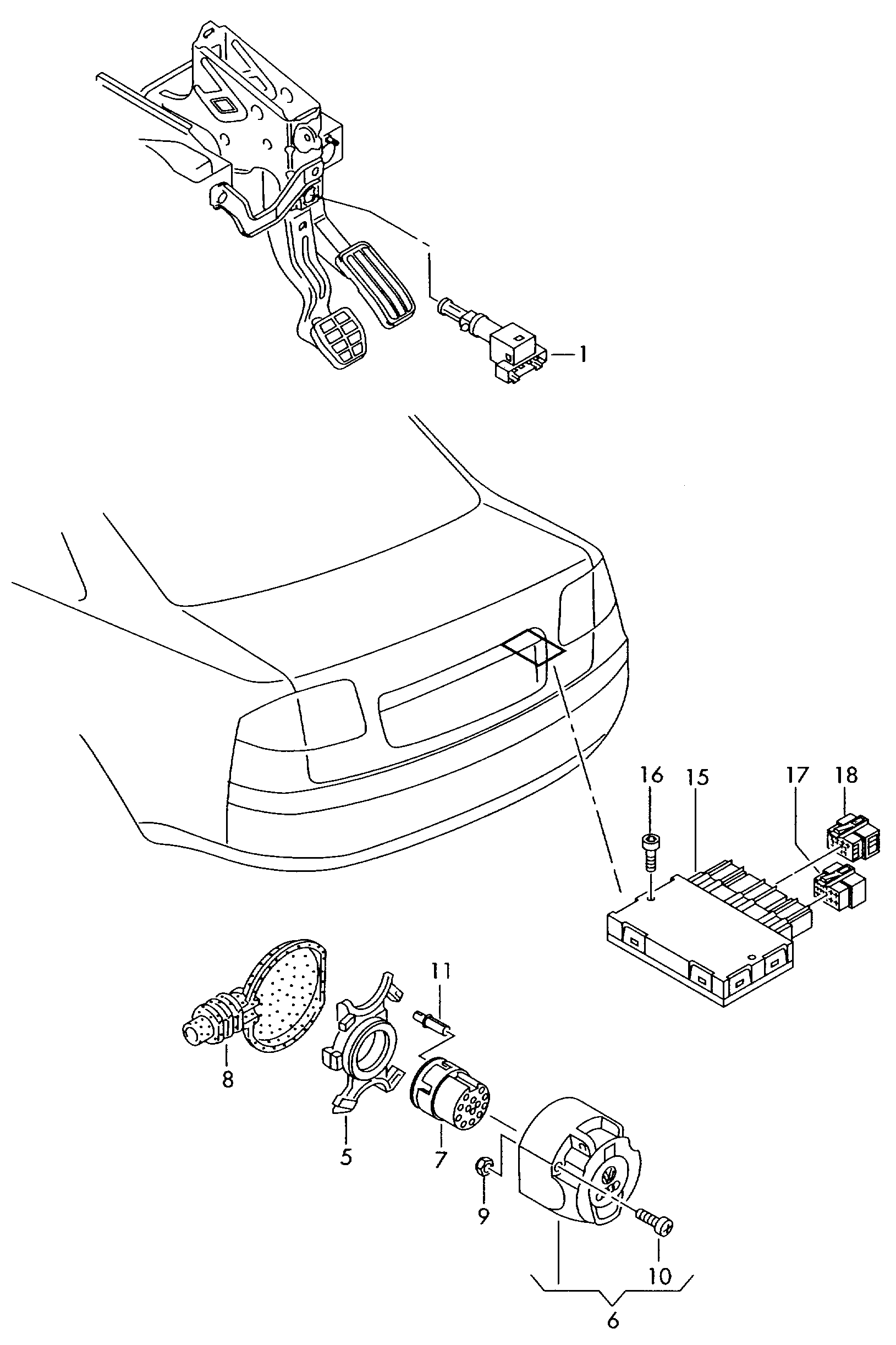 VW 7L6 945 511 - Interruttore luce freno www.autoricambit.com