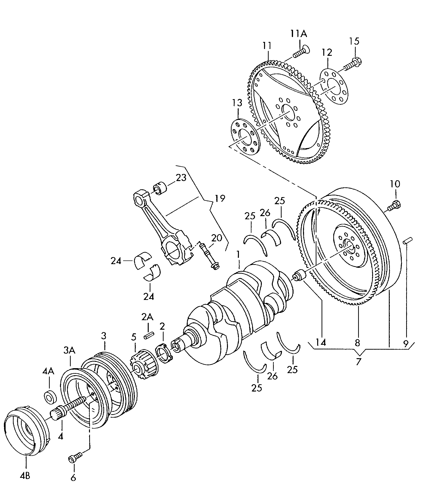 VW 078 105 251 Q - Puleggia cinghia, Albero a gomiti www.autoricambit.com