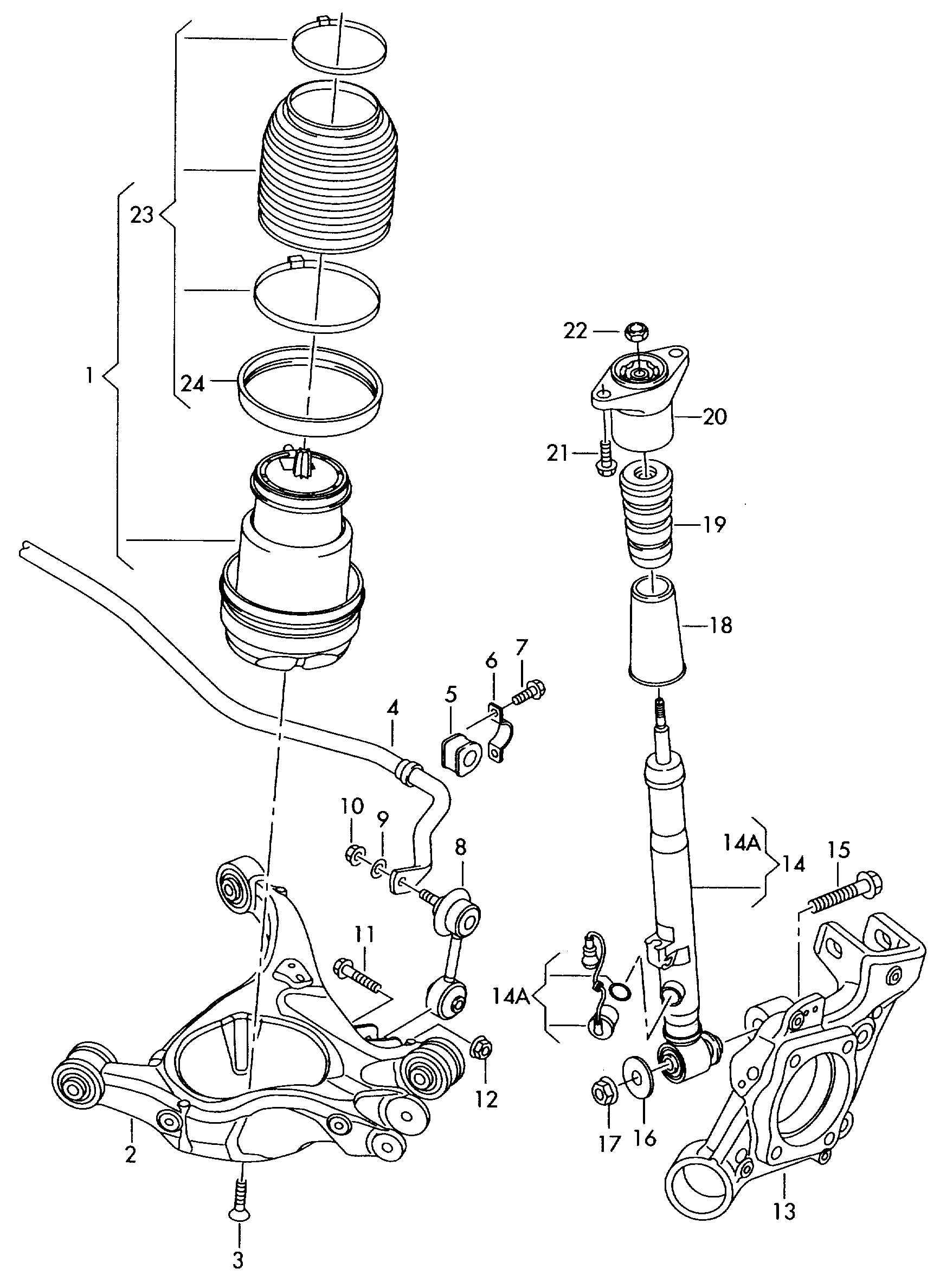 VAG 4F0 616 001 J - Molla pneumatica, Autotelaio www.autoricambit.com