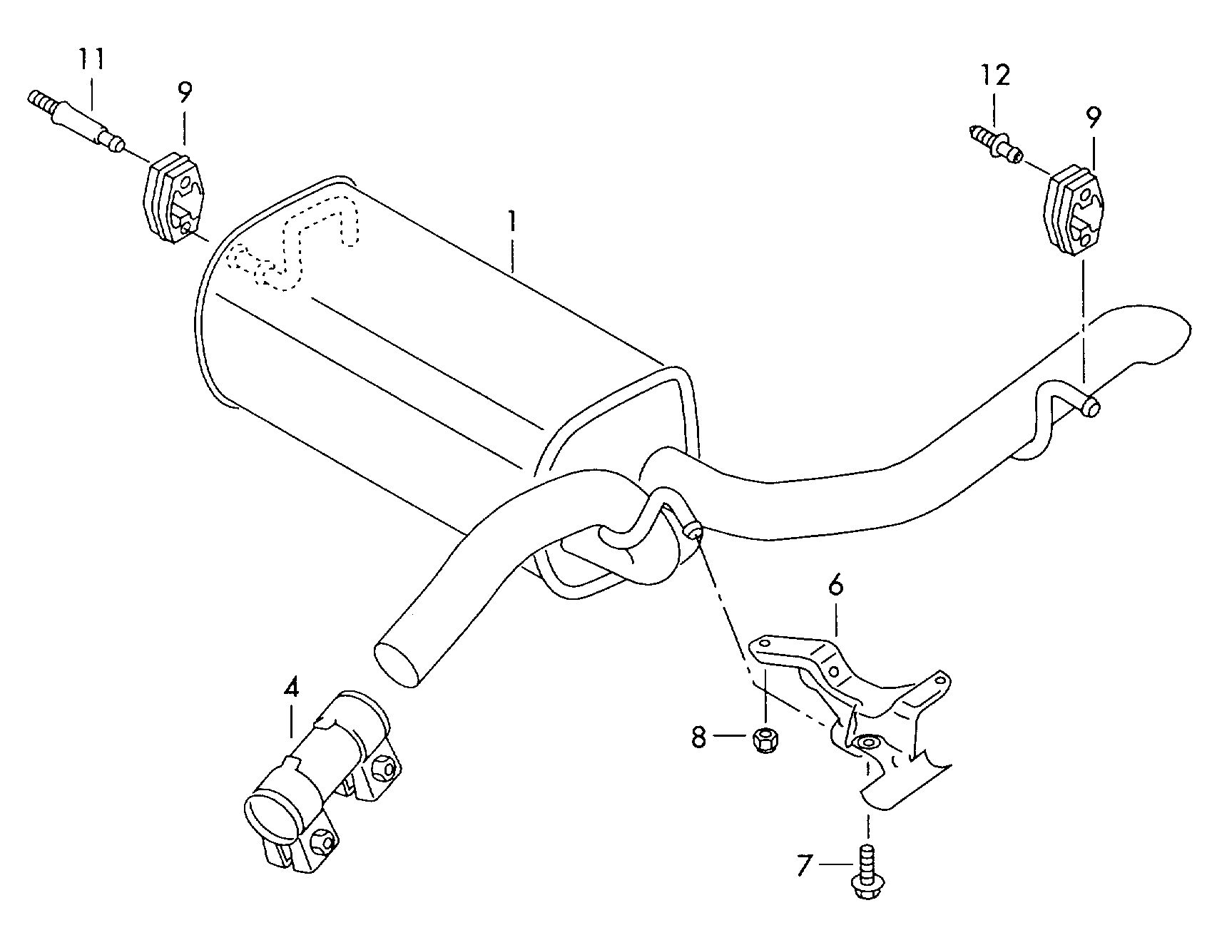 VW 1H0 253 141 B - Connettore tubi, Imp. gas scarico www.autoricambit.com