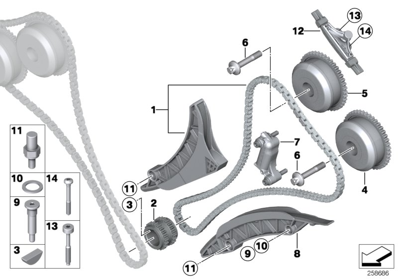 BMW 11 31 7 605 193 - Kit catena distribuzione www.autoricambit.com