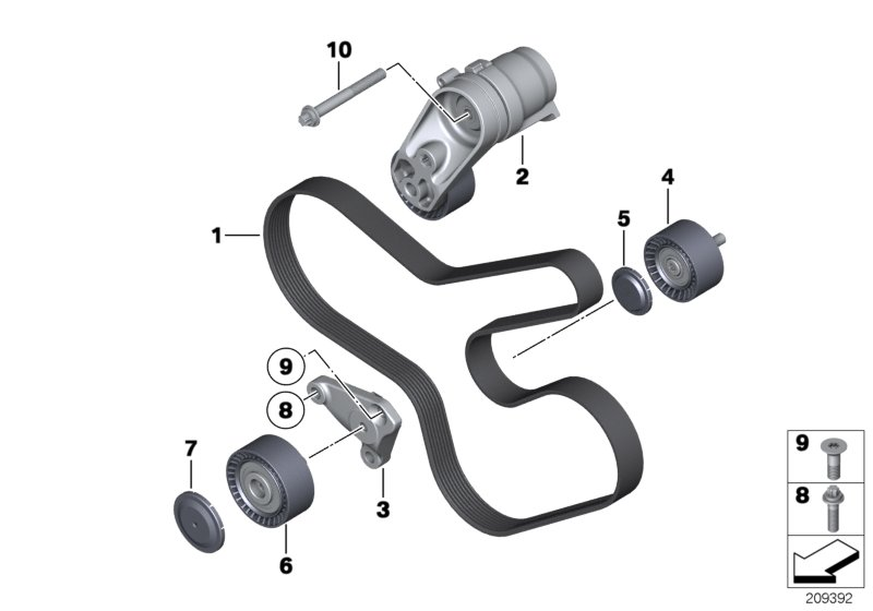 BMW 11 28 8 604 266 - Tendicinghia, Cinghia Poly-V www.autoricambit.com