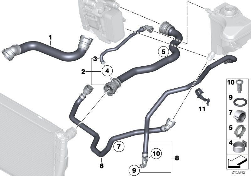 BMW 17 12 8 511 623 - Flessibile radiatore www.autoricambit.com