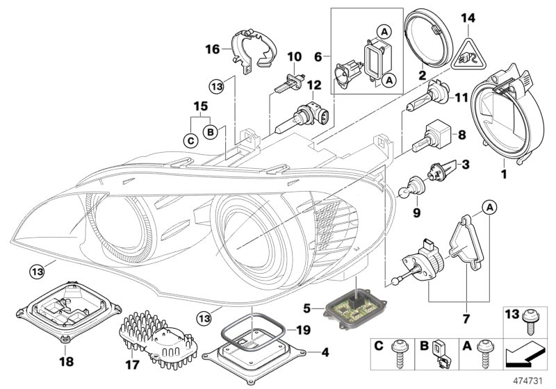 BMW 63 11 7 295 702 - Centralina, Faro dinamico(per curve) www.autoricambit.com