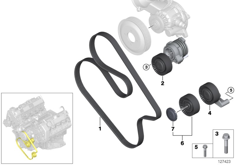 Mini 11 28 7 549 557 - Galoppino/Guidacinghia, Cinghia Poly-V www.autoricambit.com