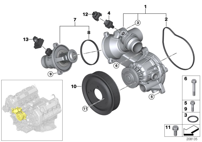 BMW 11 51 7 524 551 - Pompa acqua www.autoricambit.com