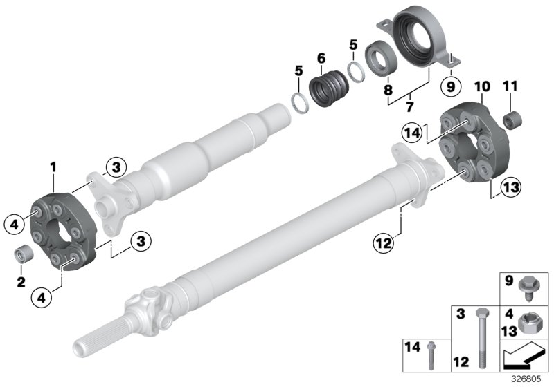 BMW 26 11 7 573 276 - Giunto, Albero longitudinale www.autoricambit.com