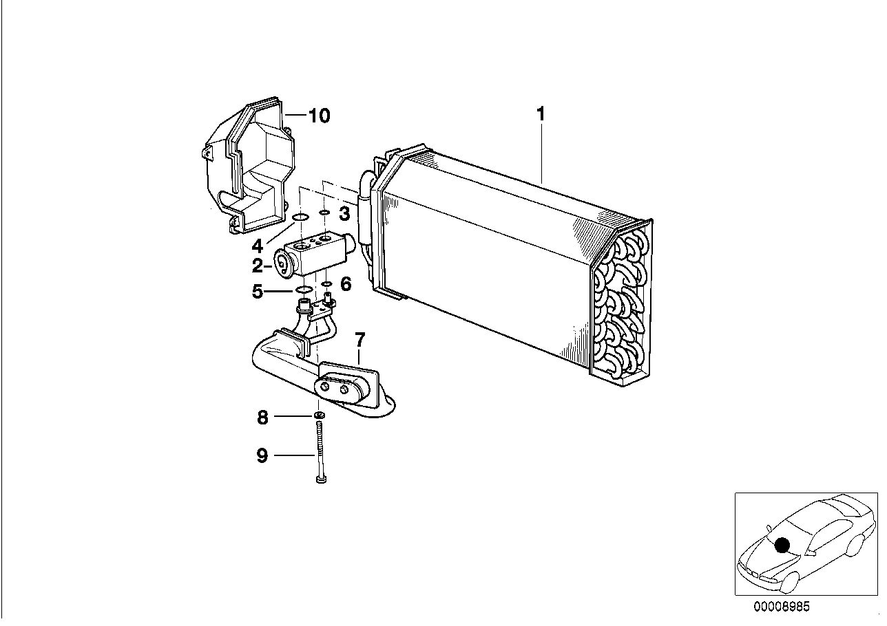 BMW 64 11 8 363 782 - Evaporatore, Climatizzatore www.autoricambit.com