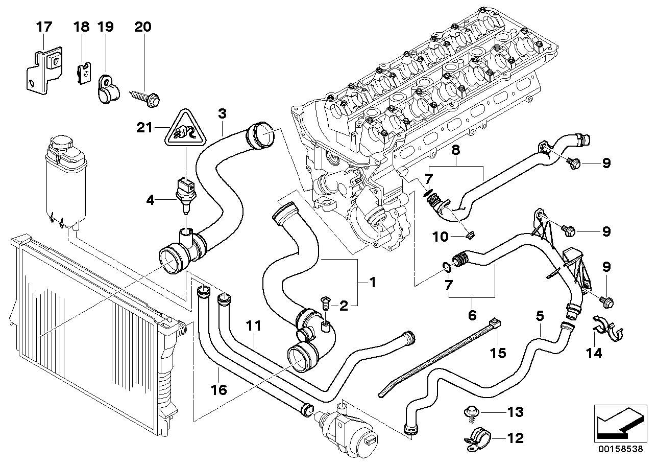 BMW 11 53 1 705 224 - Flessibile radiatore www.autoricambit.com