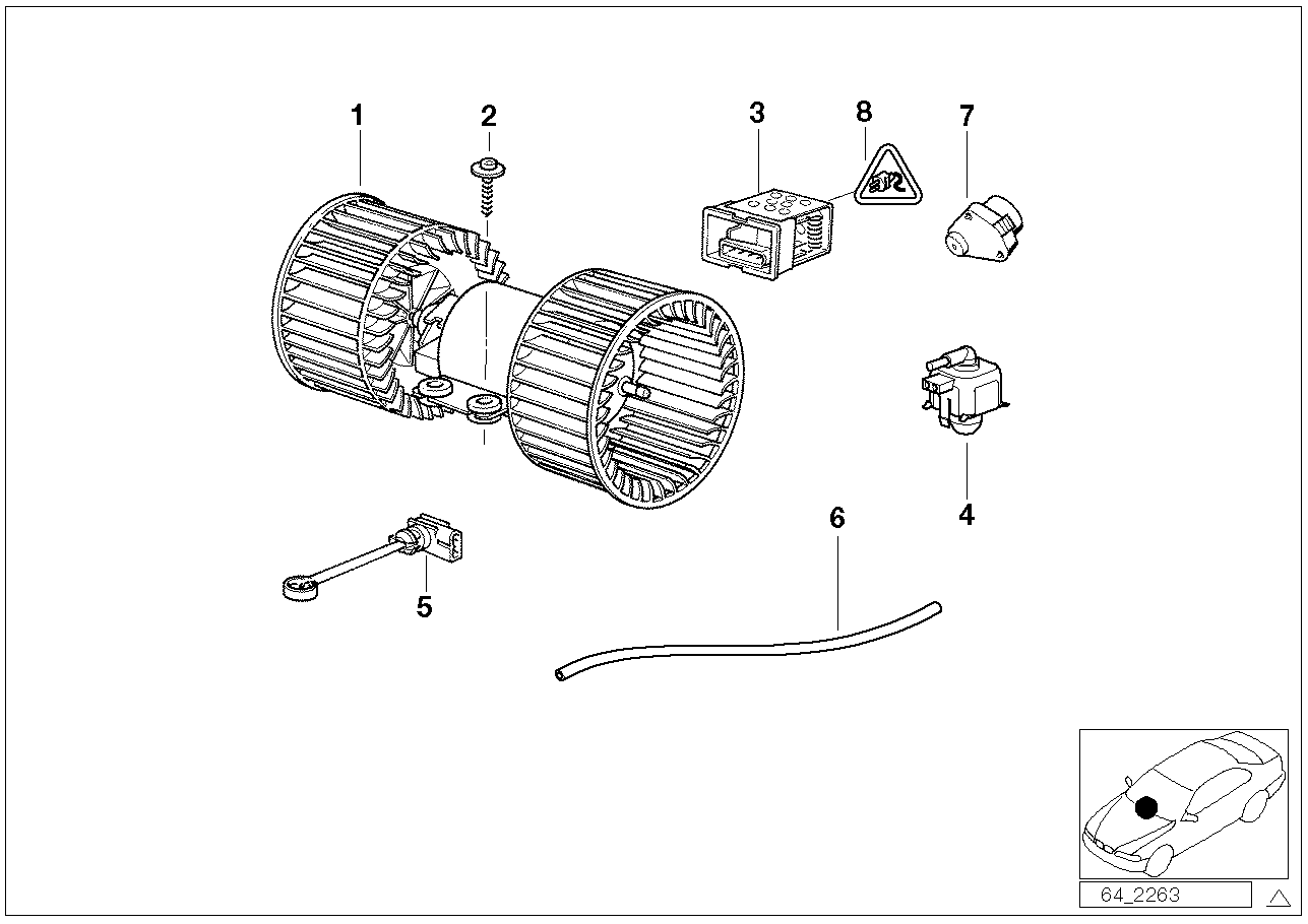 BMW 64 11 8 364 173 - Resistenza, Ventilatore abitacolo www.autoricambit.com