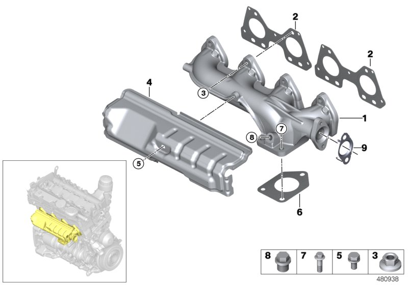 BMW 11 62 7 810 182 - Curva di raccordo, Imp. gas scarico www.autoricambit.com