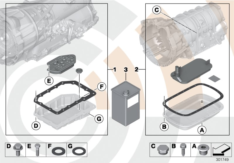 BMW 24 15 2 333 824 - Kit componenti, Cambio olio-Cambio automatico www.autoricambit.com