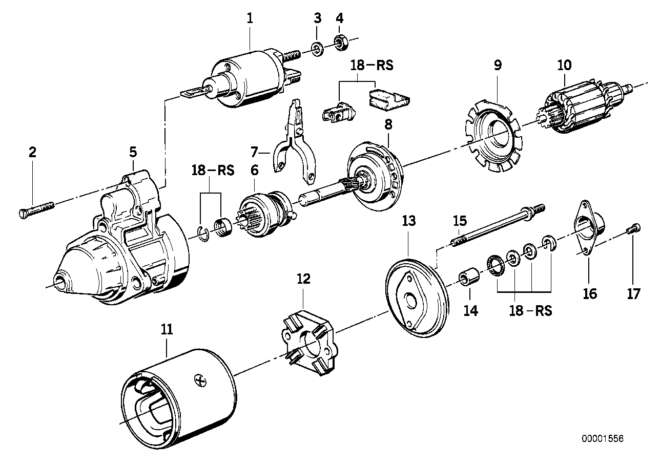 BMW 12 41 1 721 281 - Pignone, Motorino d'avviamento www.autoricambit.com