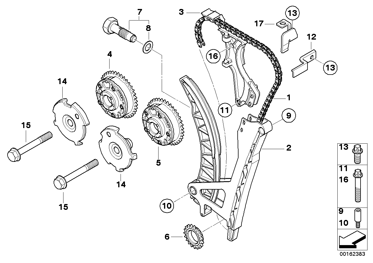 Mini 11 31 7 542 837 - Chain tensioner and guide rail www.autoricambit.com