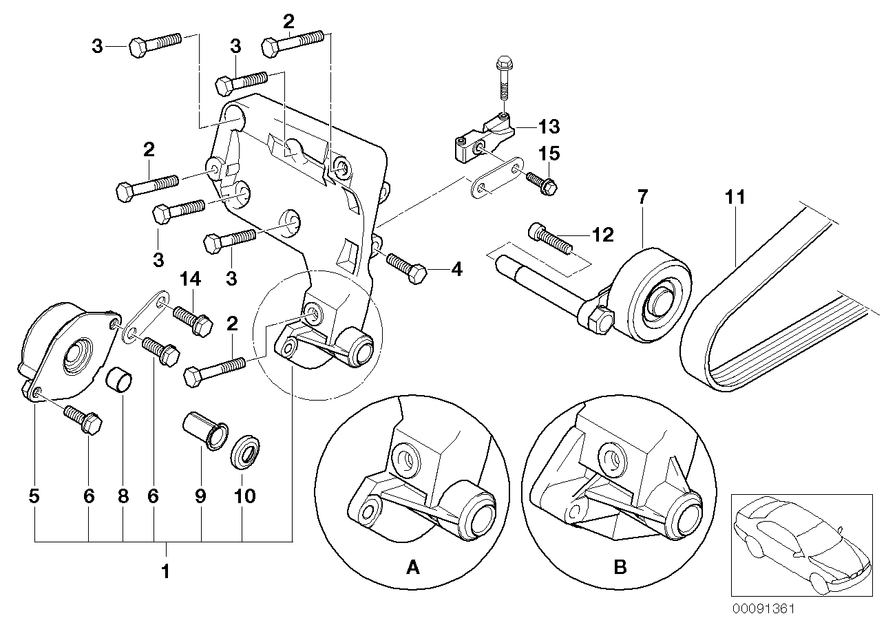 BMW 64557788090 - Galoppino/Guidacinghia, Cinghia Poly-V www.autoricambit.com