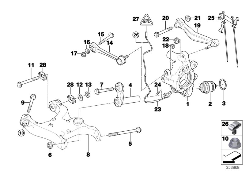 BMW 33 32 6 753 107 - Silent Block, Supporto Braccio Oscillante www.autoricambit.com