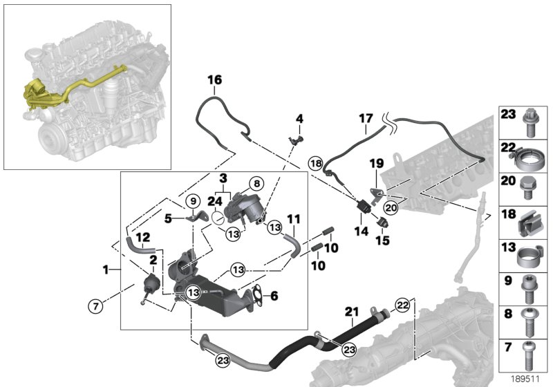 BMW 11 71 7 810 166 - Radiatore, Ricircolo gas scarico www.autoricambit.com