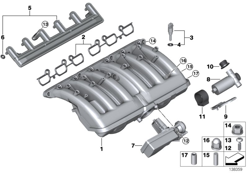 BMW 11 61 1 436 631 - Kit guarnizioni, Collettore aspirazione www.autoricambit.com