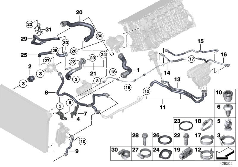 BMW 17 12 7 592 651 - Flessibile radiatore www.autoricambit.com