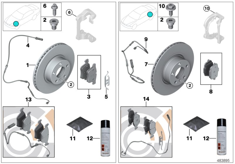 BMW 34212449305 - Kit pastiglie freno, Freno a disco www.autoricambit.com