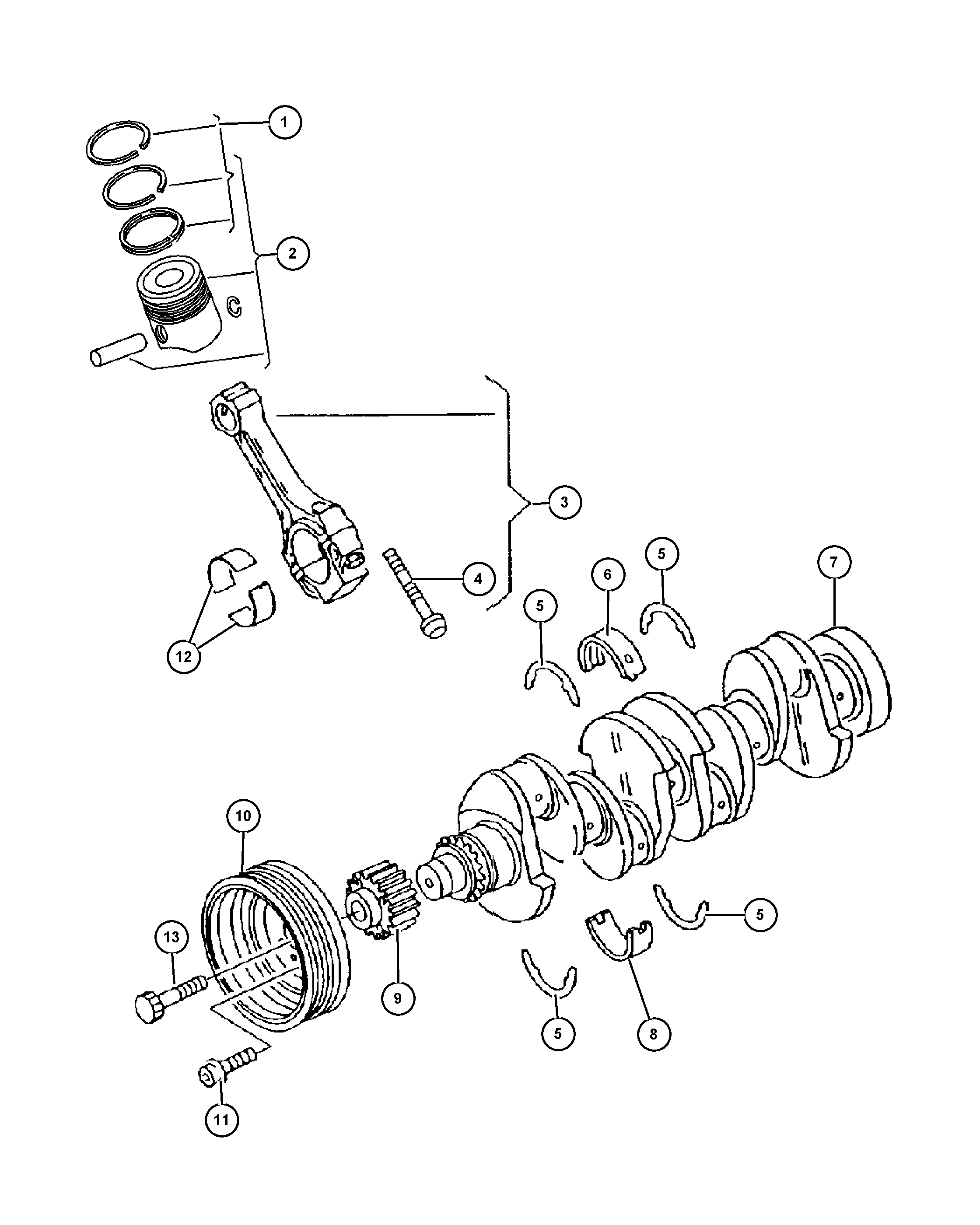 Jeep 68001 304AA - Puleggia cinghia, Albero a gomiti www.autoricambit.com