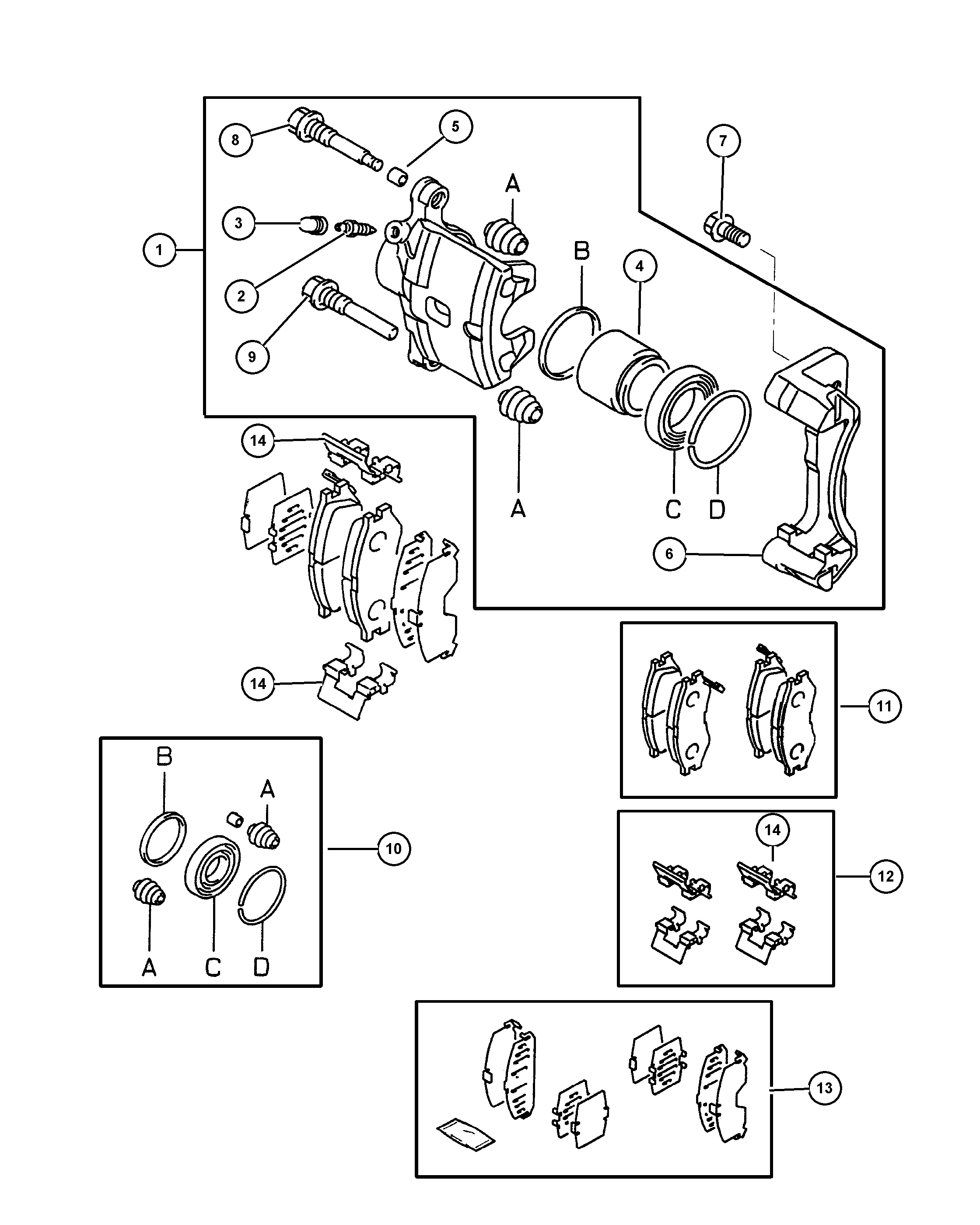 Mitsubishi MB69 9707 - Kit riparazione, Pinza freno www.autoricambit.com