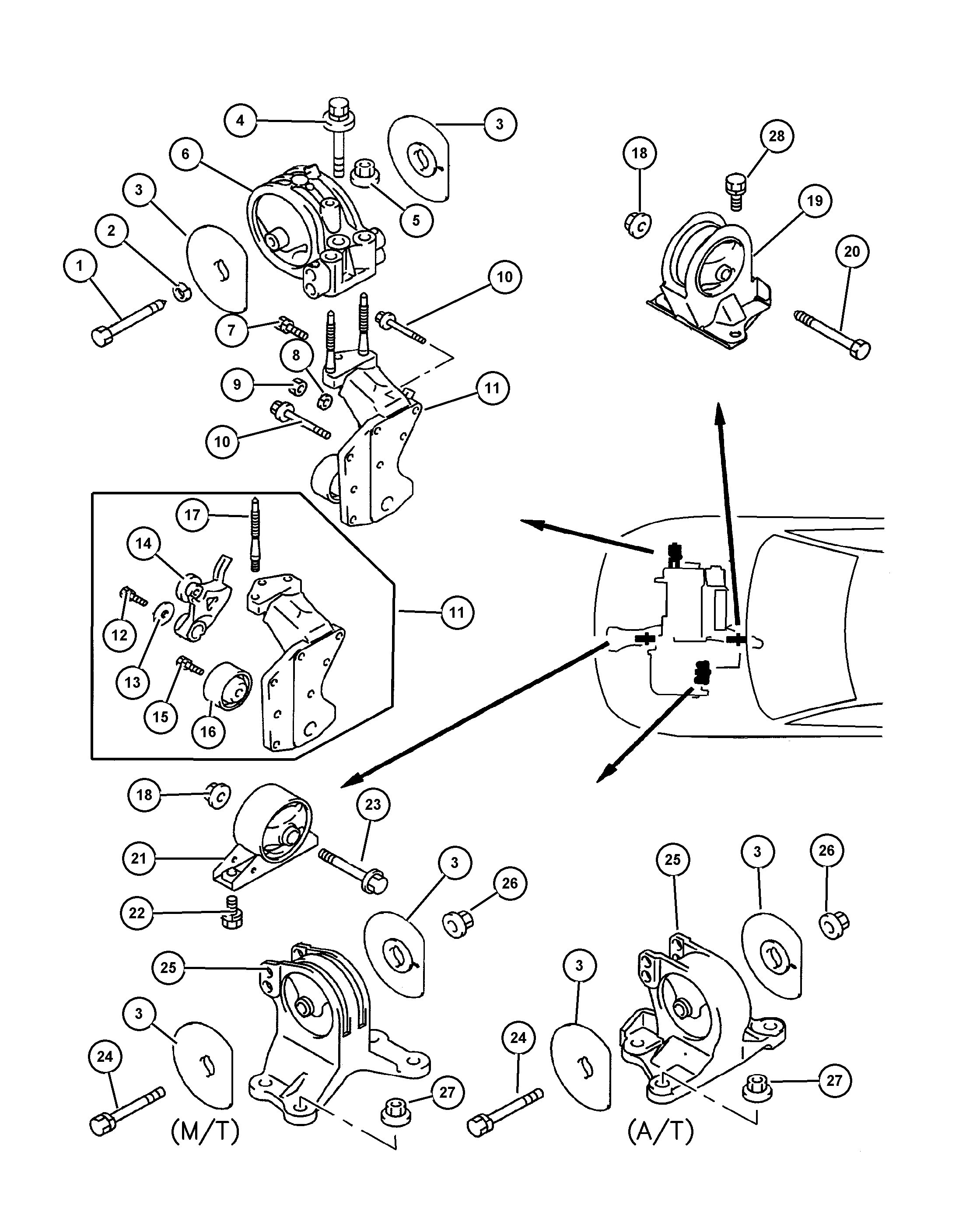 Mitsubishi MR27 2199 - Sospensione, Motore www.autoricambit.com