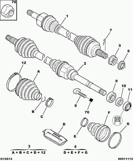 CITROËN 3273 8G - Kit giunti, Semiasse www.autoricambit.com