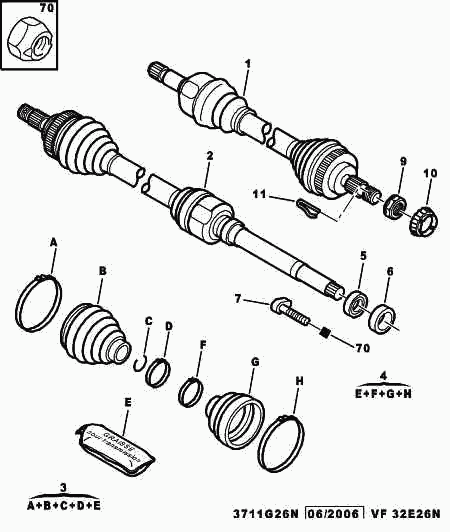 PEUGEOT 3272 FP - Kit giunti, Semiasse www.autoricambit.com