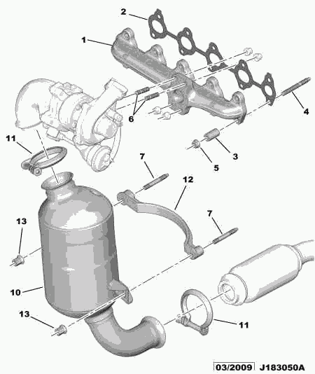 PEUGEOT 0349.N0 - Guarnizione, Collettore gas scarico www.autoricambit.com