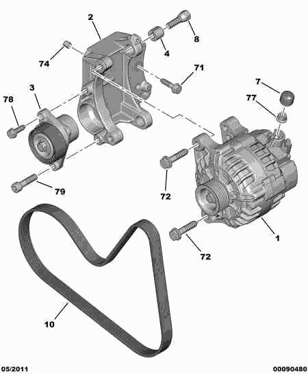 PEUGEOT 98 007 165 80 - Cinghia Poly-V www.autoricambit.com