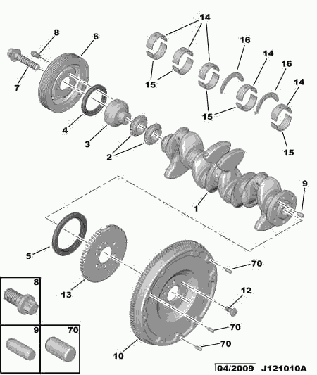 PEUGEOT 98 043 479 80 - Puleggia cinghia, Albero a gomiti www.autoricambit.com