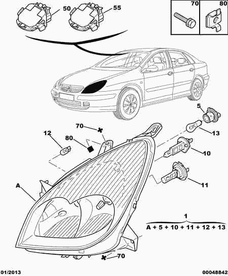 CITROËN 6216 A8 - Lampadina, Faro di profondità www.autoricambit.com