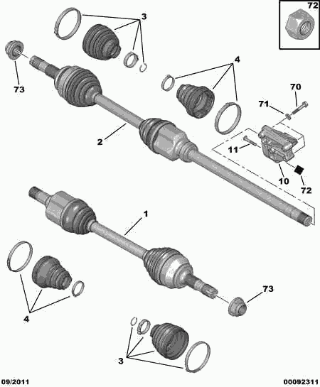 PEUGEOT 16 085 054 80 - Kit giunti, Semiasse www.autoricambit.com