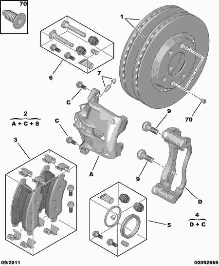 CITROËN 16 070 831 80 - Kit pastiglie freno, Freno a disco www.autoricambit.com