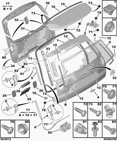 CITROËN/PEUGEOT 8731.R6 - Ammortizatore pneumatico, Cofano bagagli /vano carico www.autoricambit.com