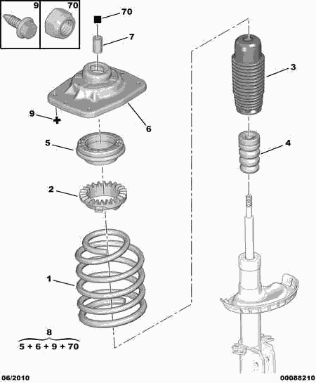 CITROËN 5038 E9 - Supporto ammortizzatore a molla www.autoricambit.com