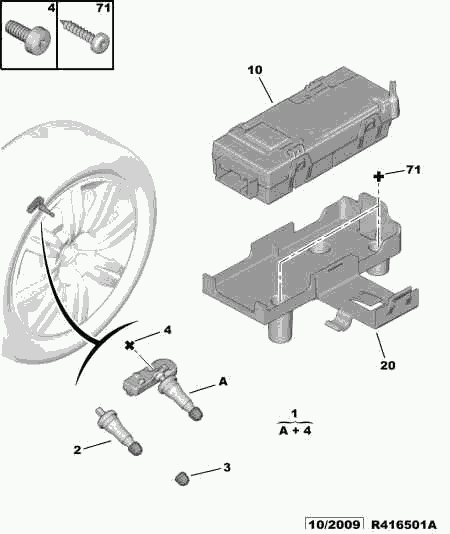 PEUGEOT 5430 H1 - Sensore ruota, Press. gonf. pneumatici-Sistema controllo www.autoricambit.com