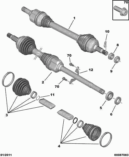 CITROËN 3273 ZA - Kit giunti, Semiasse www.autoricambit.com