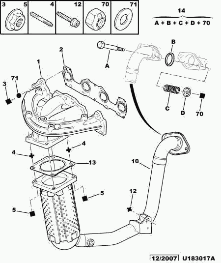 PEUGEOT (1706E5) - PIPE FRONT EXHAUST TO CATALYST www.autoricambit.com